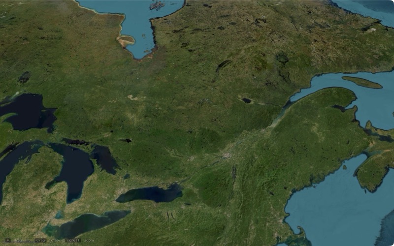 The OpnEarth window showing a large KMZ rendered over satellite imagery, with the layer tree on the left